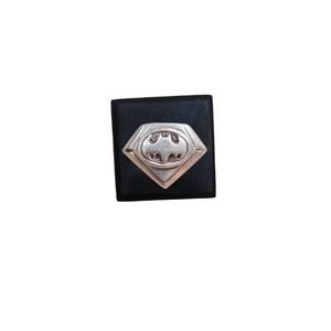 Size 9 Vintage 1992 Sterling Silver Batman Logo Signet Ring from Man-O-War Pair